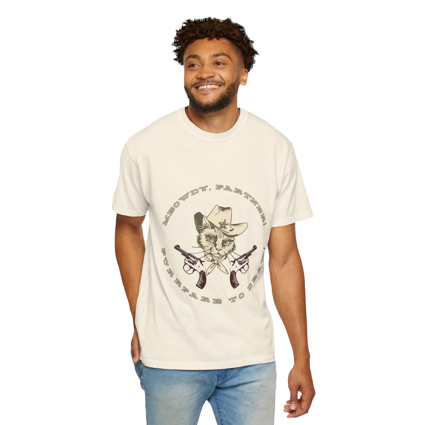 Howdy Partner! Cat Cowboy T-Shirt | Funny Western Graphic Tee