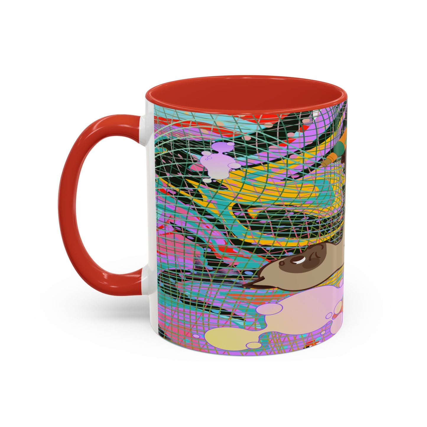 Trippy Kitty Ceramic Mug – Colorful Cat Design for a Fun & Psychedelic Vibe