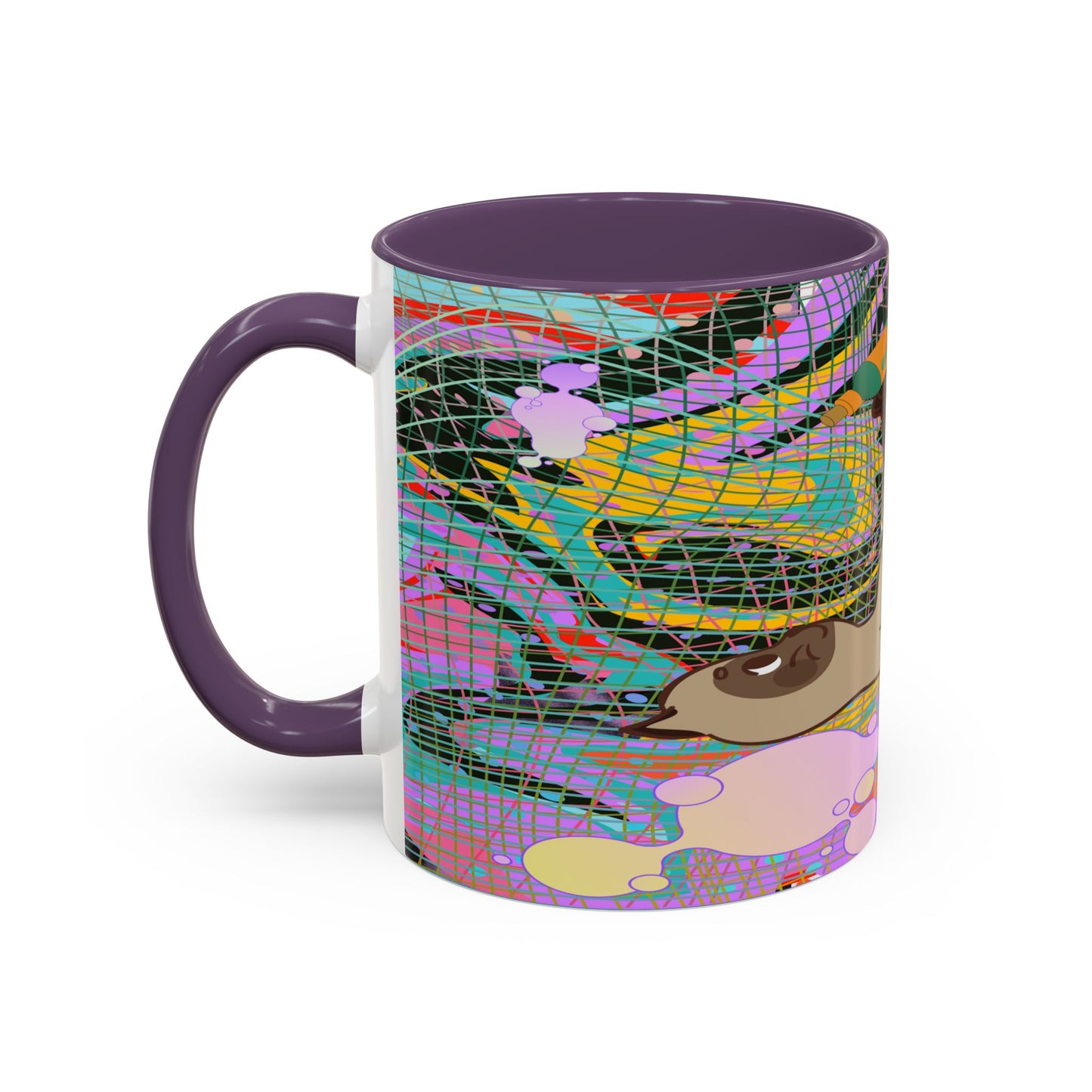 Trippy Kitty Ceramic Mug – Colorful Cat Design for a Fun & Psychedelic Vibe