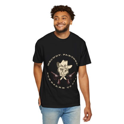 Howdy Partner! Cat Cowboy T-Shirt | Funny Western Graphic Tee