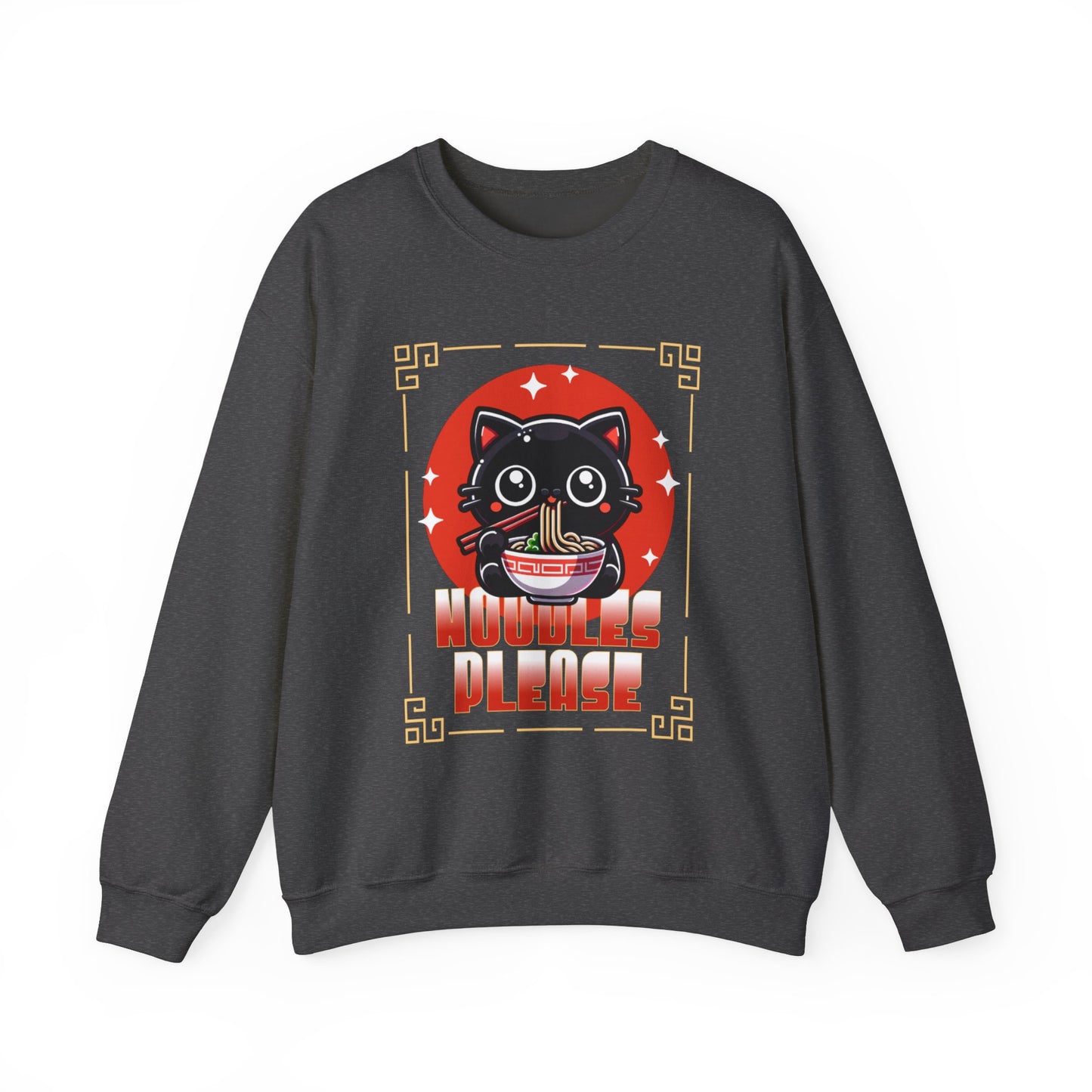 Noodles Please Cat Sweatshirt – Cozy Ramen Bowl Pullover for Cat Lovers & Foodies