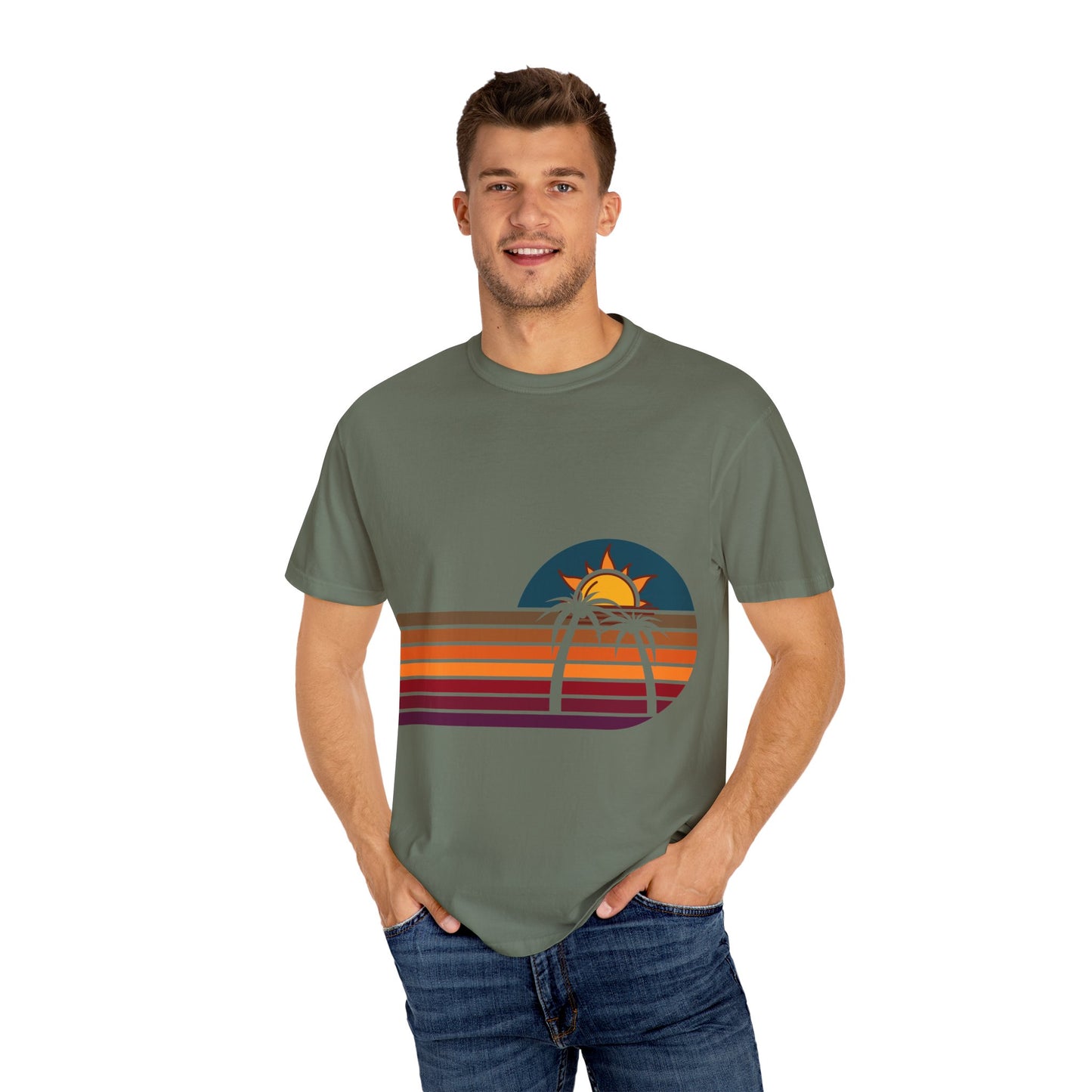 Retro Sunset Palm T-Shirt | Vintage Summer Vibes Tee