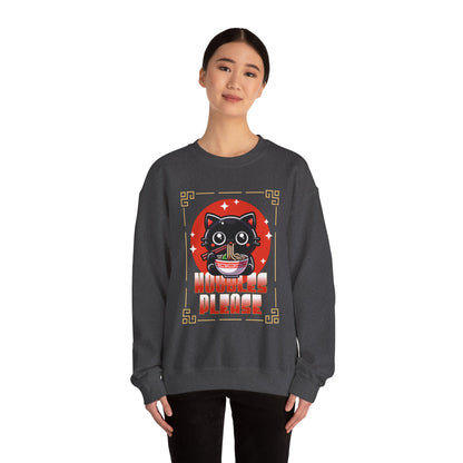 Noodles Please Cat Sweatshirt – Cozy Ramen Bowl Pullover for Cat Lovers & Foodies