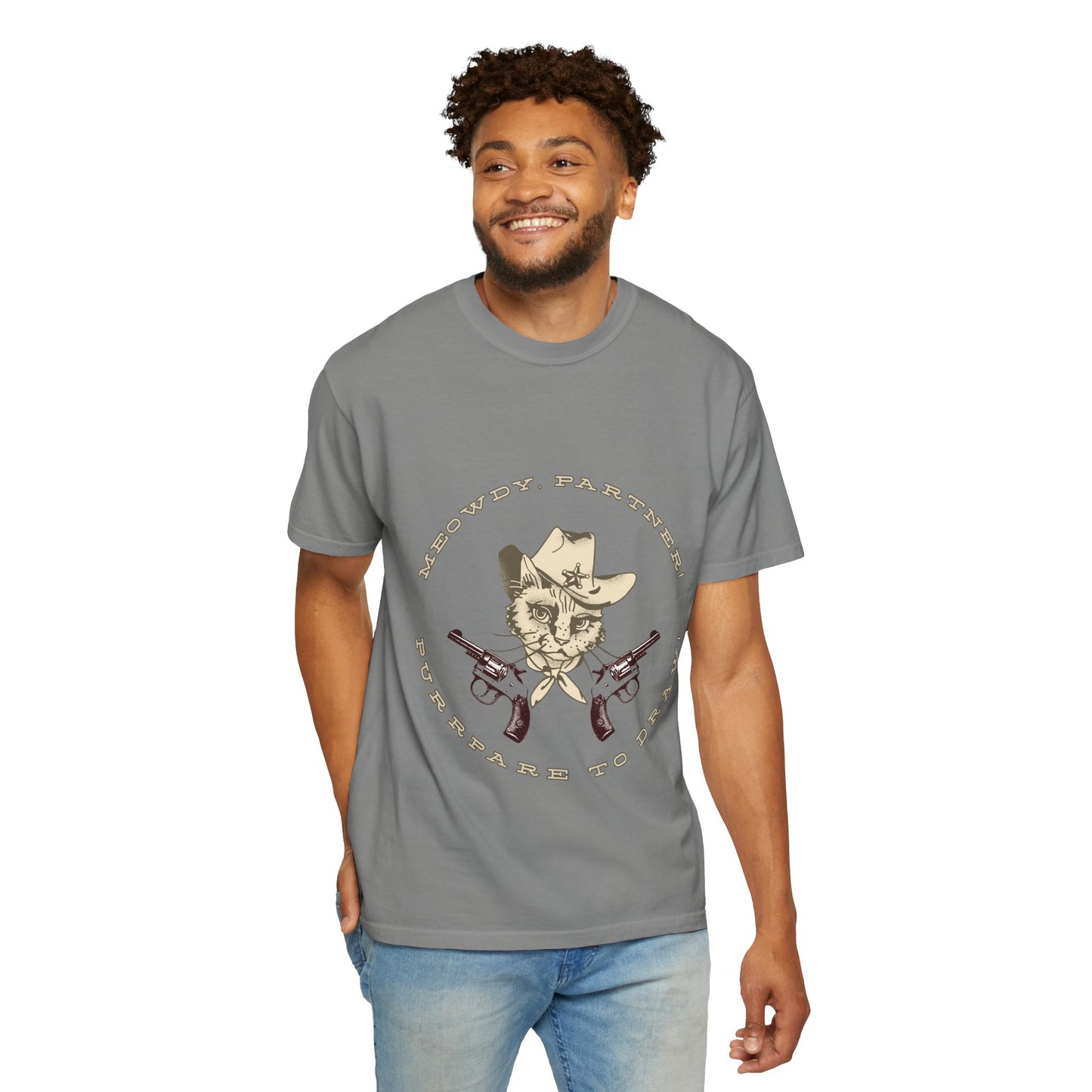 Howdy Partner! Cat Cowboy T-Shirt | Funny Western Graphic Tee