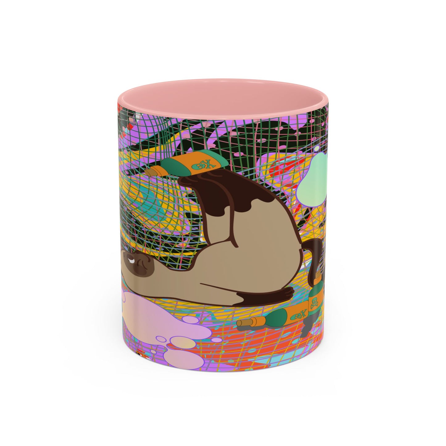 Trippy Kitty Ceramic Mug – Colorful Cat Design for a Fun & Psychedelic Vibe