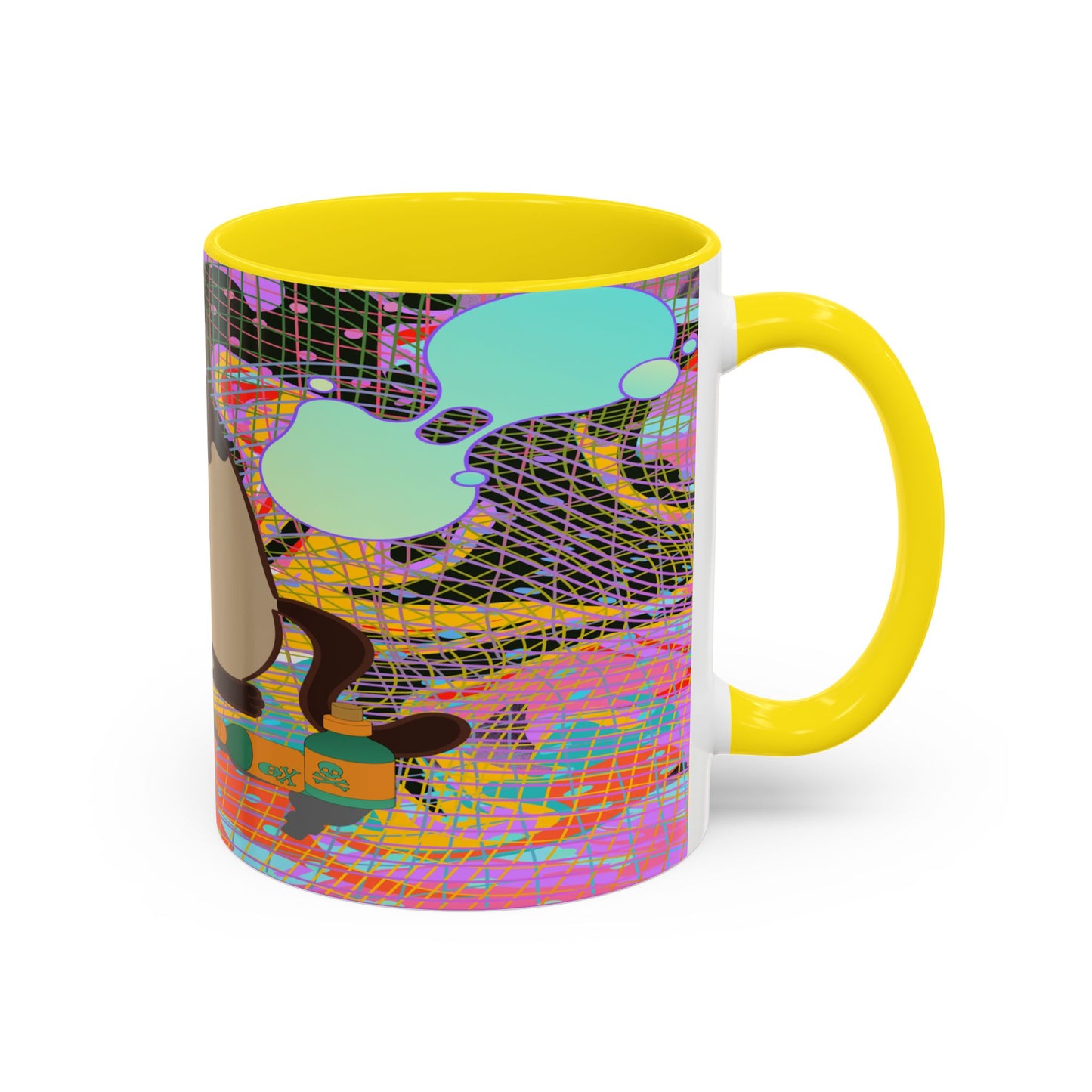 Trippy Kitty Ceramic Mug – Colorful Cat Design for a Fun & Psychedelic Vibe