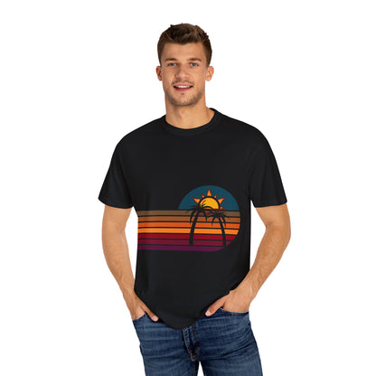 Retro Sunset Palm T-Shirt | Vintage Summer Vibes Tee