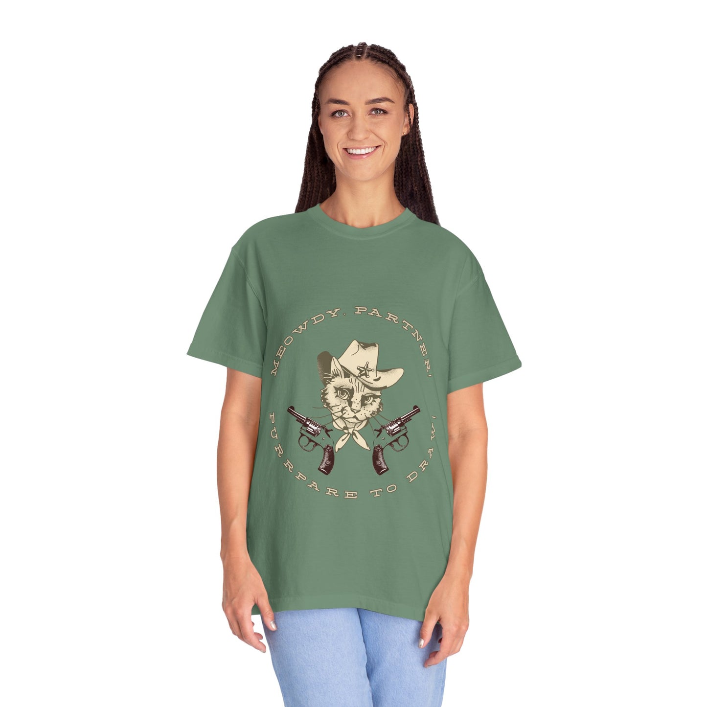 Howdy Partner! Cat Cowboy T-Shirt | Funny Western Graphic Tee