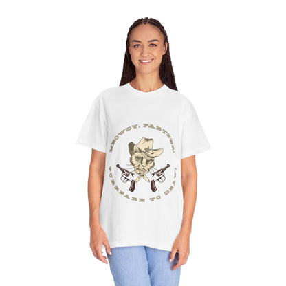 Howdy Partner! Cat Cowboy T-Shirt | Funny Western Graphic Tee