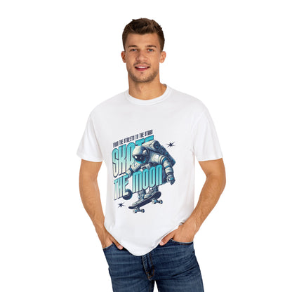 Skate the Moon T-Shirt – Astronaut Skateboarder Graphic Tee for Space & Skate Fans