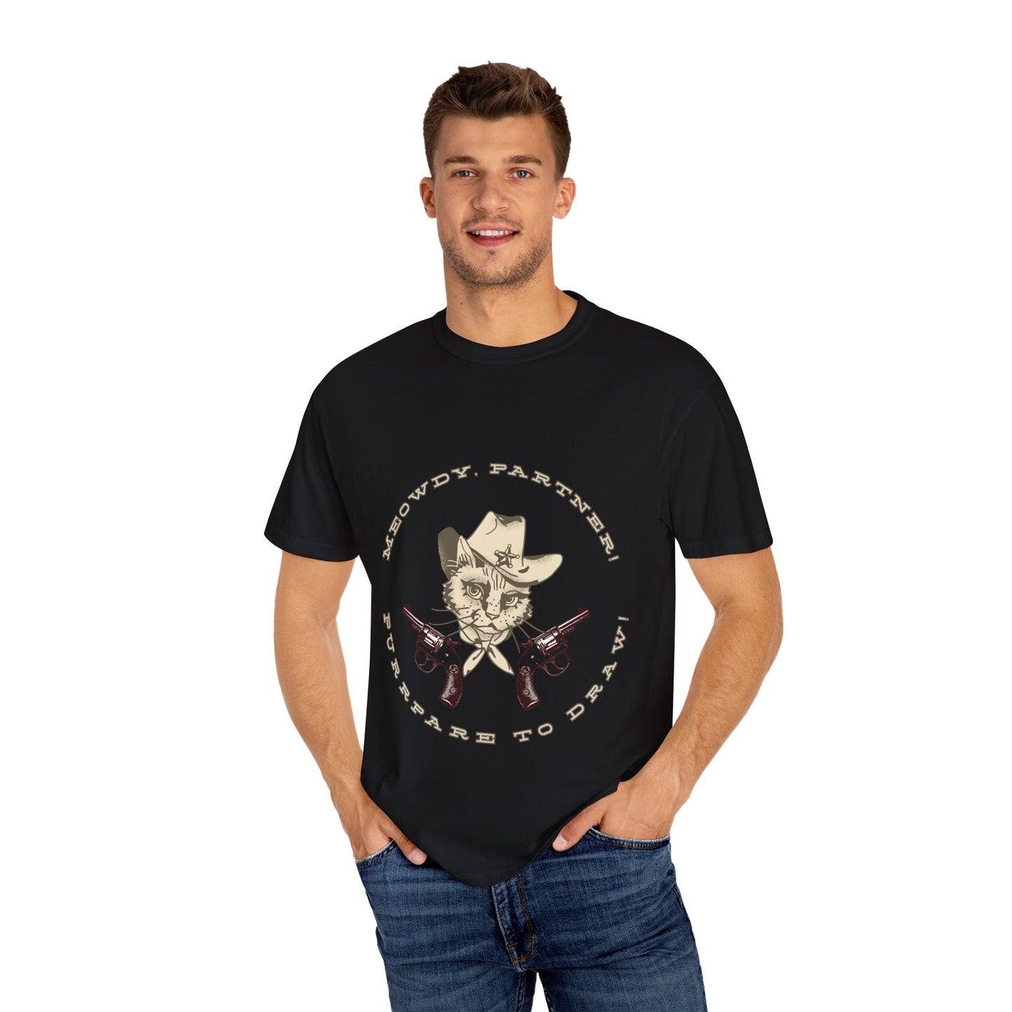 Howdy Partner! Cat Cowboy T-Shirt | Funny Western Graphic Tee