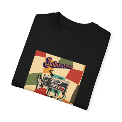 Retro Gamer T-Shirt – 'Salutations' Vintage Gaming Graphic Tee