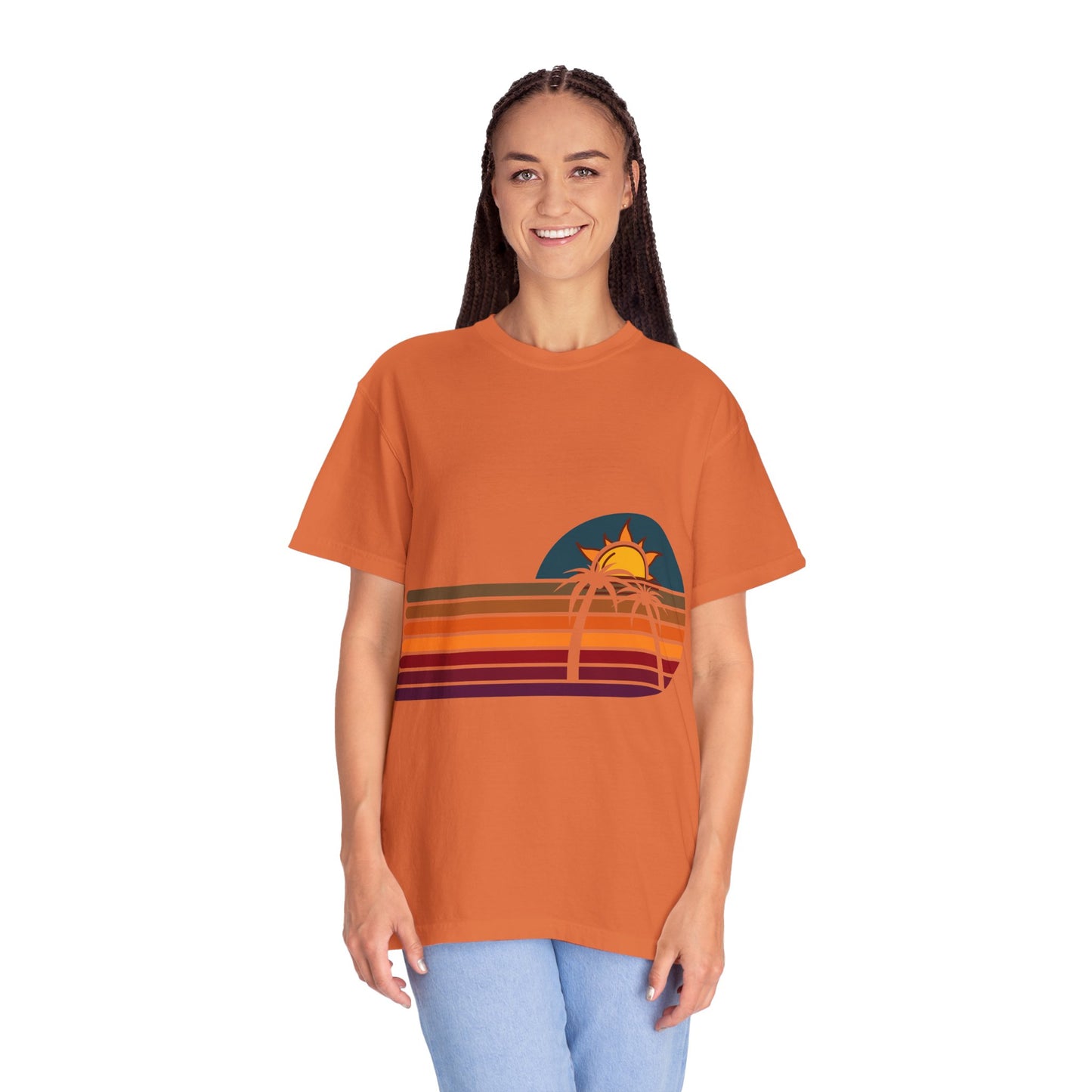 Retro Sunset Palm T-Shirt | Vintage Summer Vibes Tee