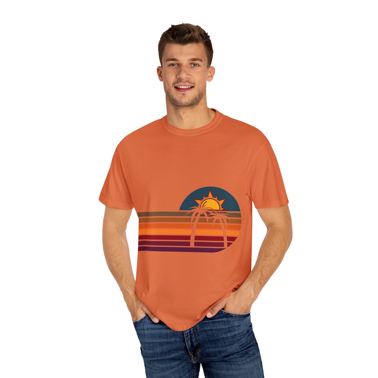 Retro Sunset Palm T-Shirt | Vintage Summer Vibes Tee