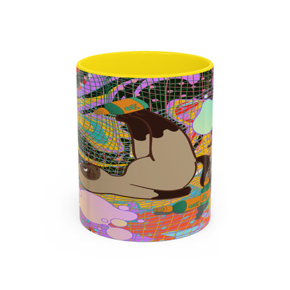 Trippy Kitty Ceramic Mug – Colorful Cat Design for a Fun & Psychedelic Vibe