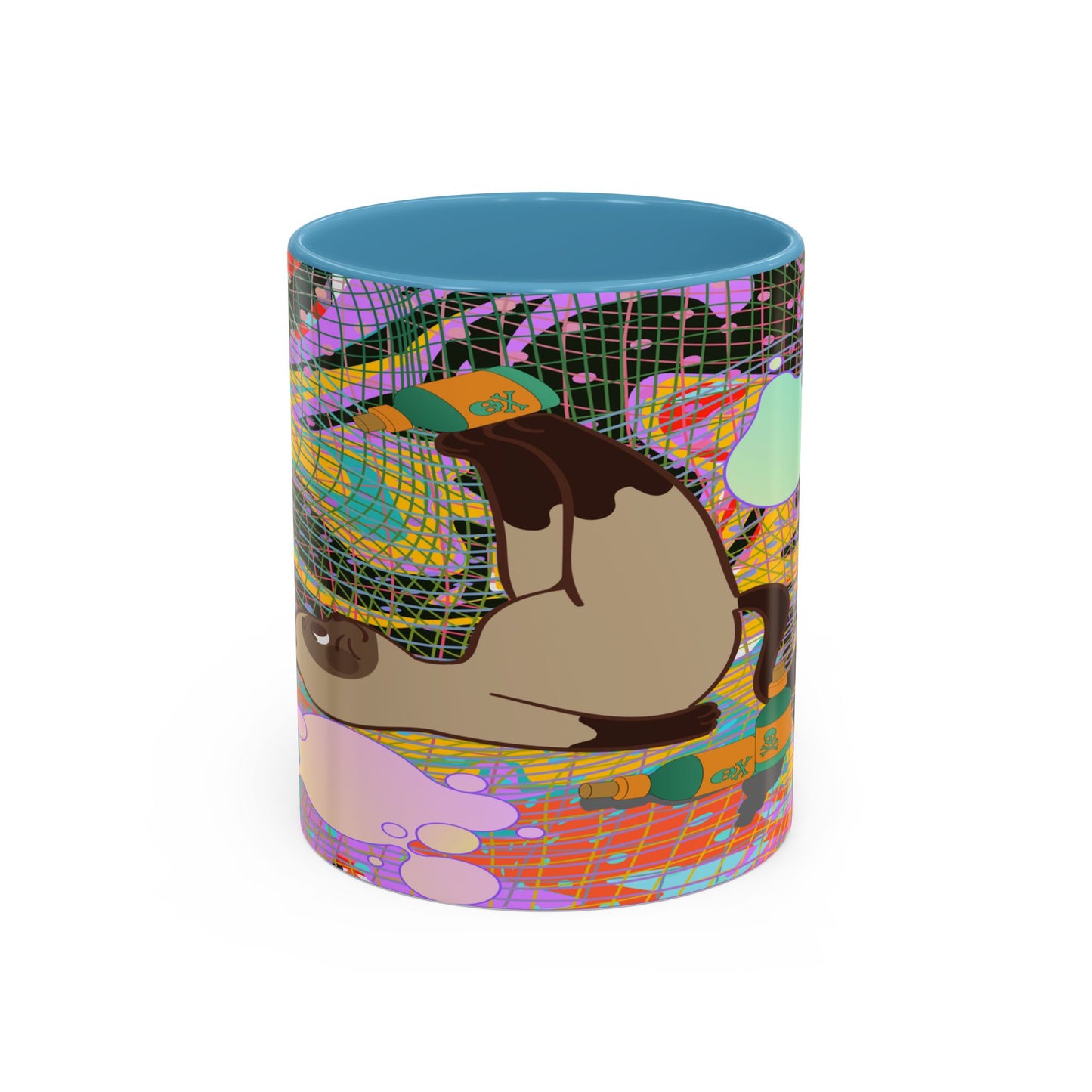 Trippy Kitty Ceramic Mug – Colorful Cat Design for a Fun & Psychedelic Vibe