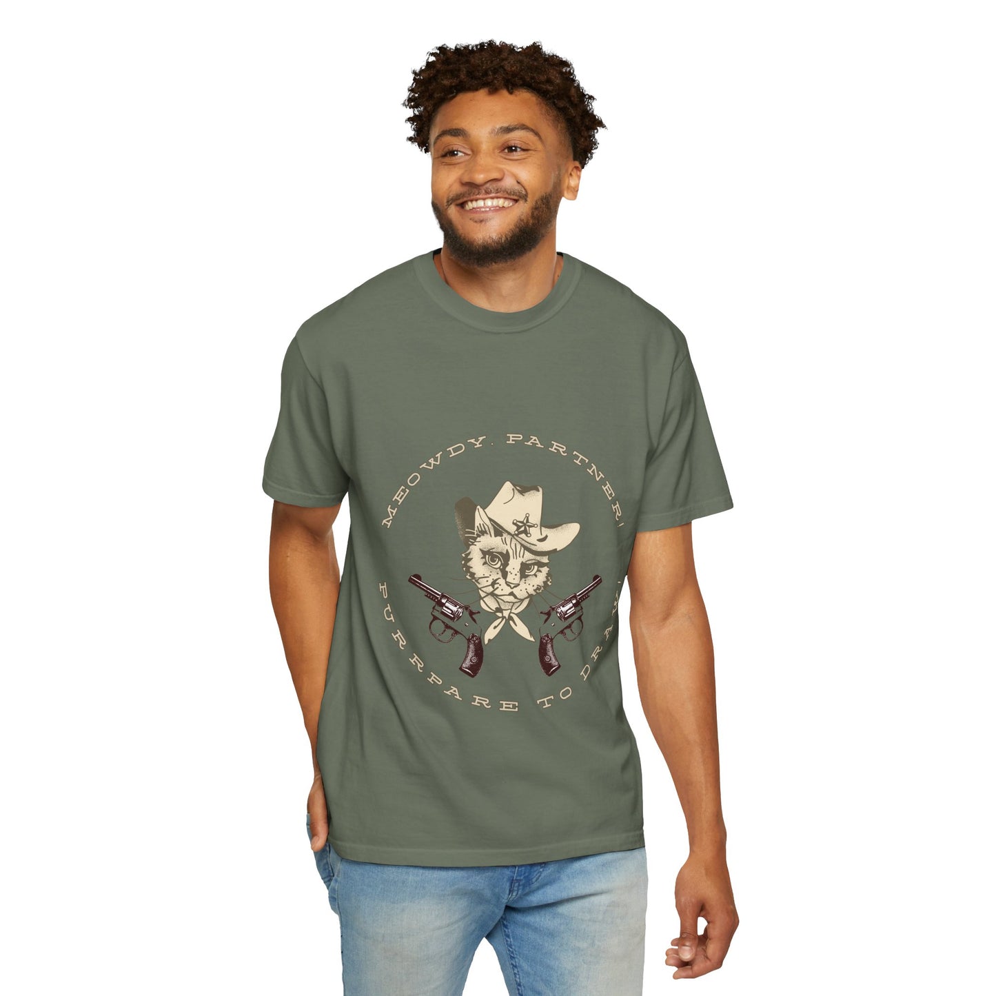 Howdy Partner! Cat Cowboy T-Shirt | Funny Western Graphic Tee