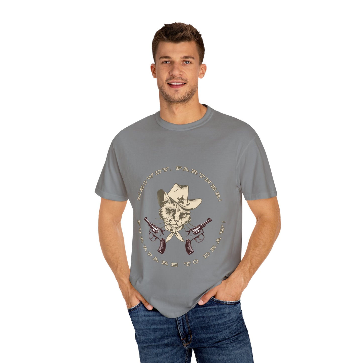 Howdy Partner! Cat Cowboy T-Shirt | Funny Western Graphic Tee