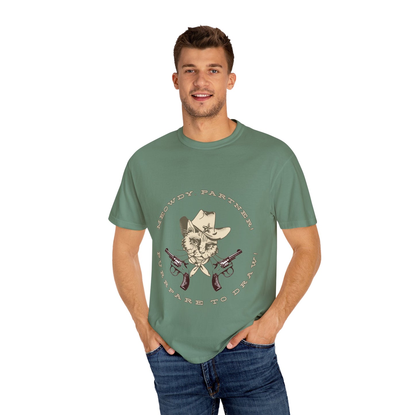 Howdy Partner! Cat Cowboy T-Shirt | Funny Western Graphic Tee