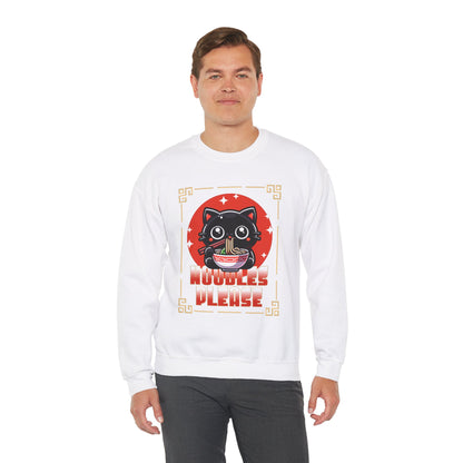 Noodles Please Cat Sweatshirt – Cozy Ramen Bowl Pullover for Cat Lovers & Foodies