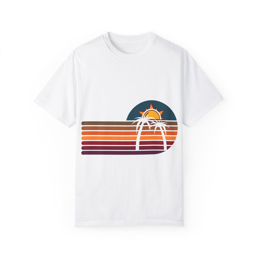 Retro Sunset Palm T-Shirt | Vintage Summer Vibes Tee