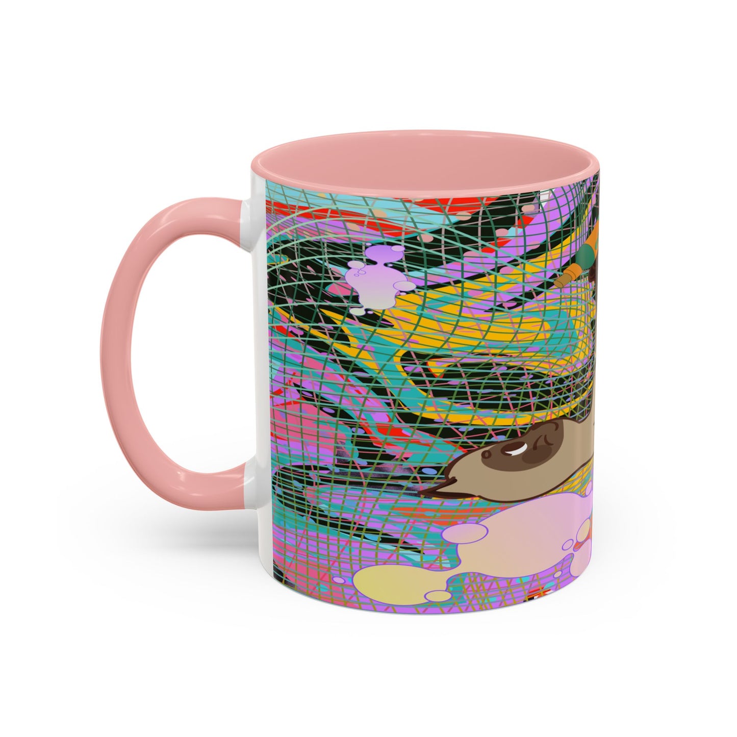 Trippy Kitty Ceramic Mug – Colorful Cat Design for a Fun & Psychedelic Vibe