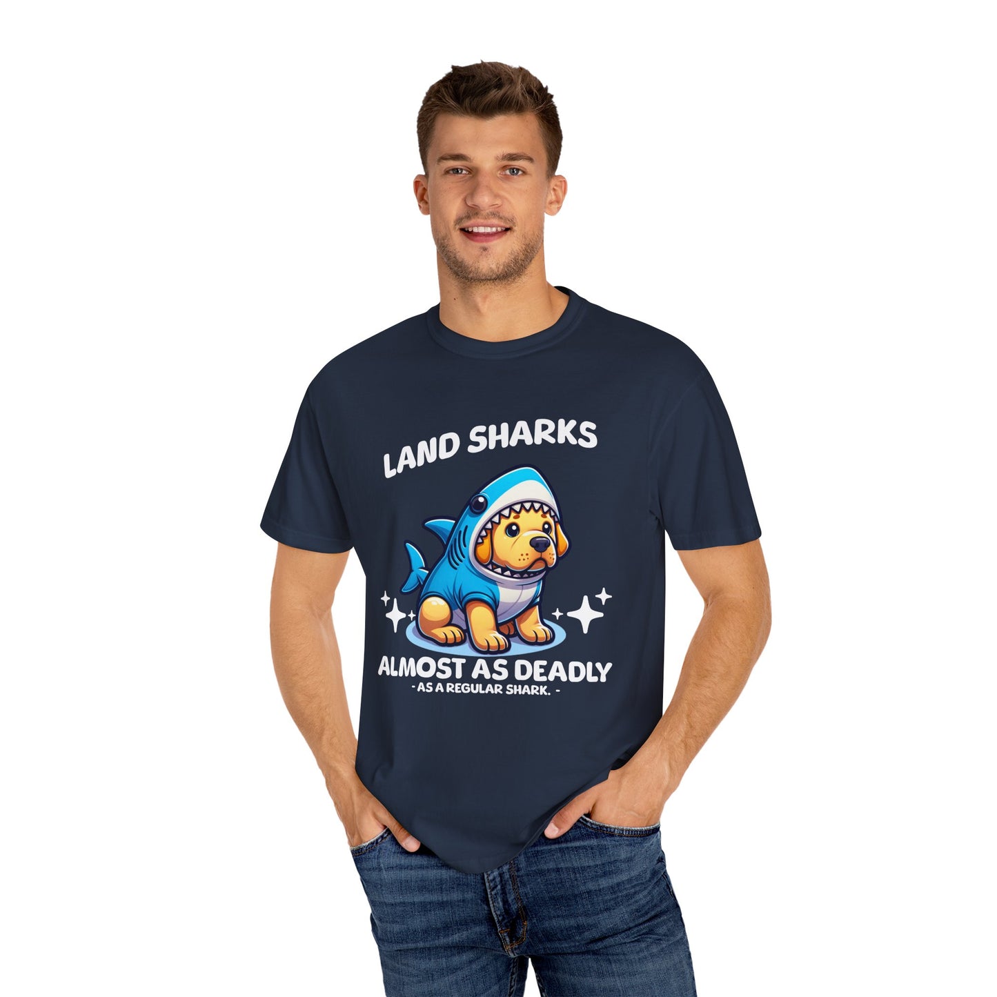 Land Shark Puppy T-Shirt – Funny Dog Graphic Tee for Shark & Pet Lovers