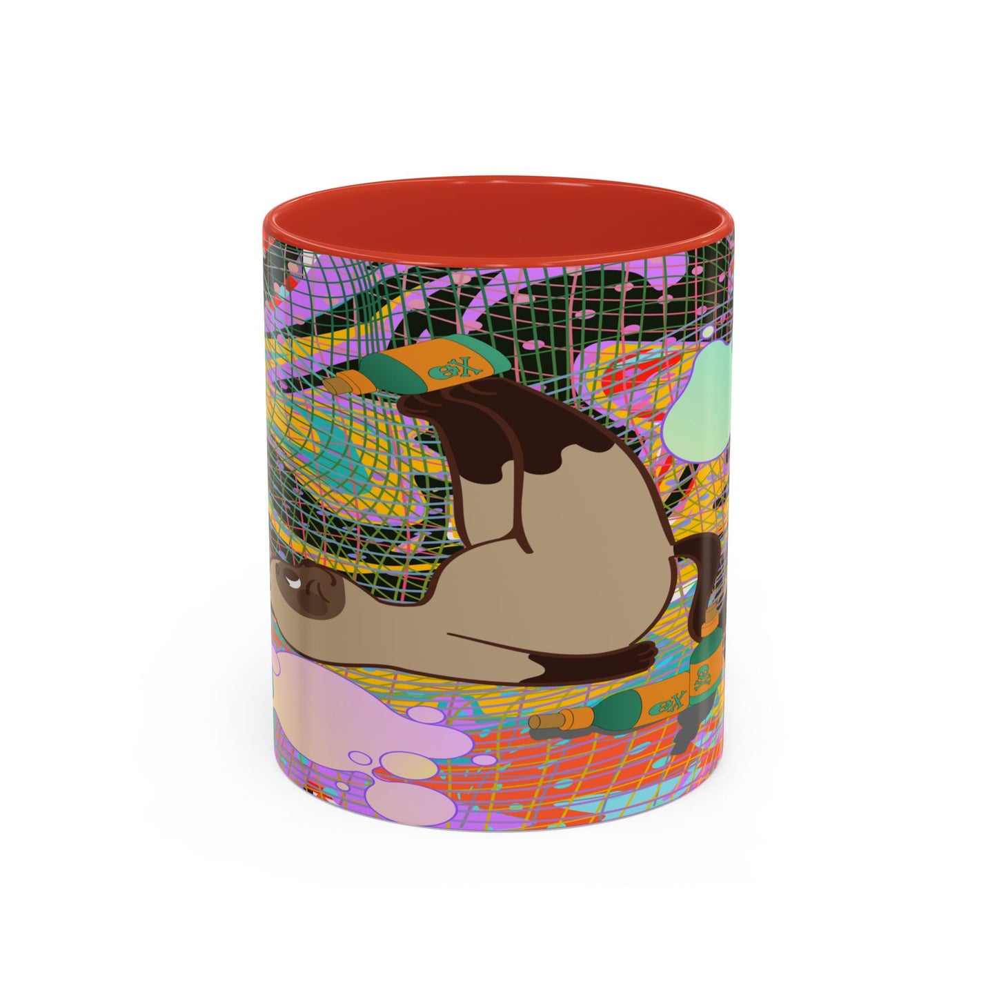 Trippy Kitty Ceramic Mug – Colorful Cat Design for a Fun & Psychedelic Vibe