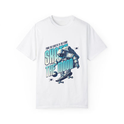 Skate the Moon T-Shirt – Astronaut Skateboarder Graphic Tee for Space & Skate Fans