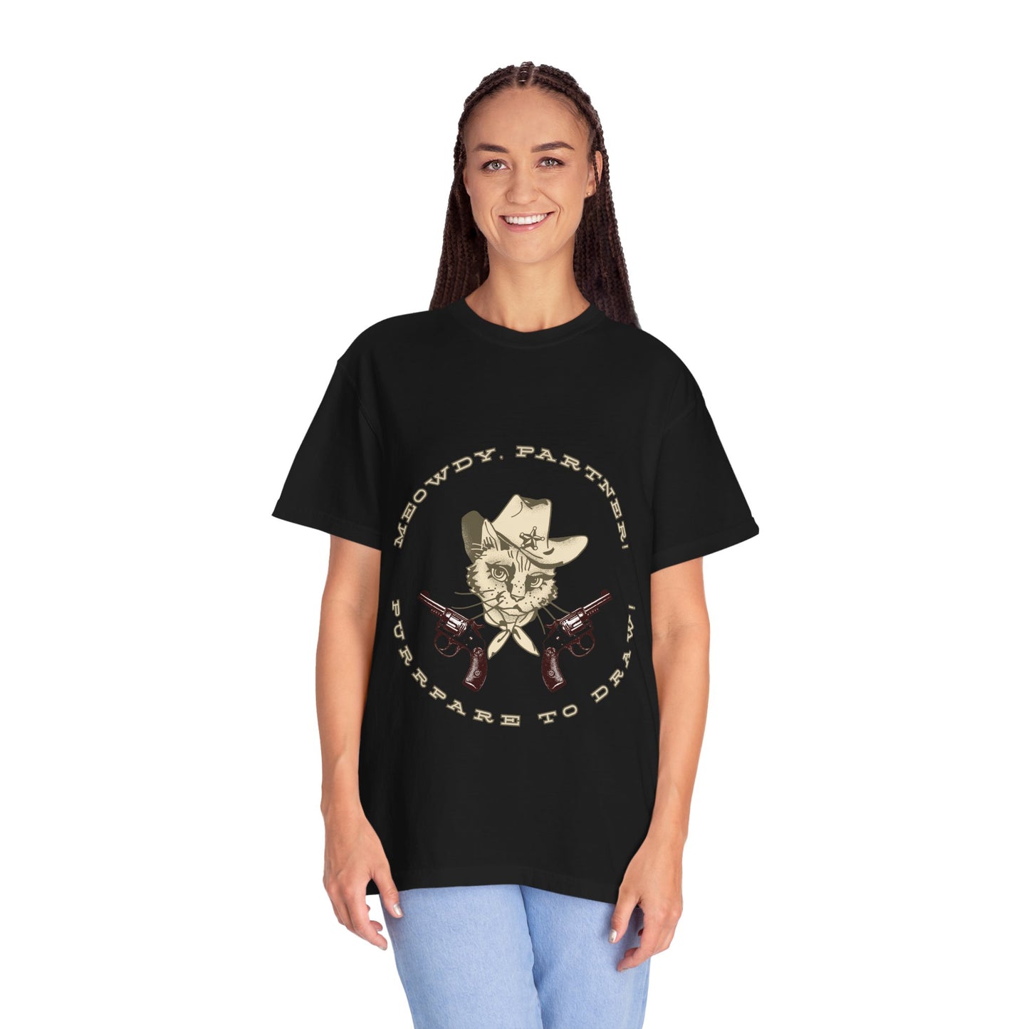 Howdy Partner! Cat Cowboy T-Shirt | Funny Western Graphic Tee