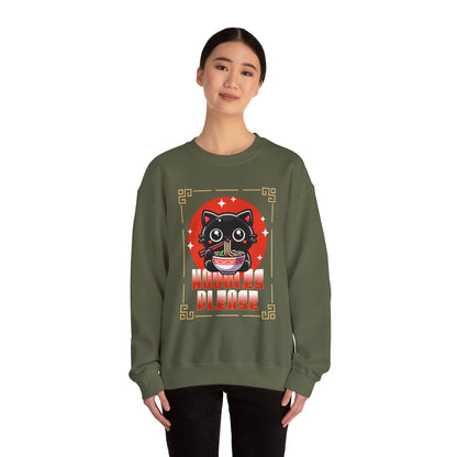 Noodles Please Cat Sweatshirt – Cozy Ramen Bowl Pullover for Cat Lovers & Foodies