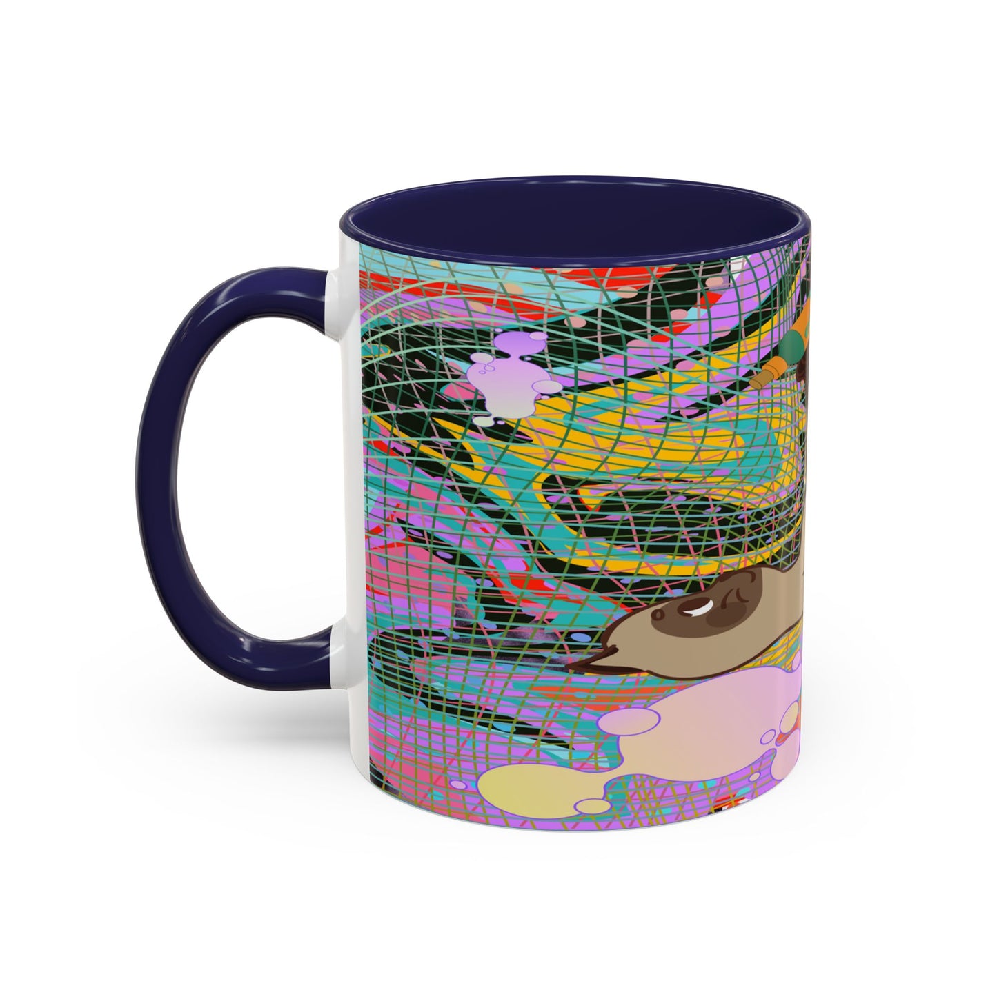 Trippy Kitty Ceramic Mug – Colorful Cat Design for a Fun & Psychedelic Vibe