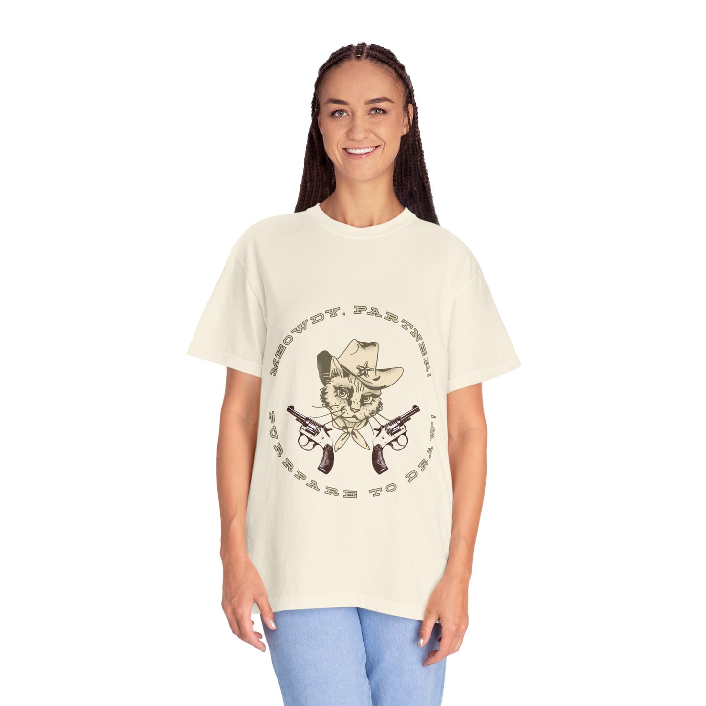 Howdy Partner! Cat Cowboy T-Shirt | Funny Western Graphic Tee