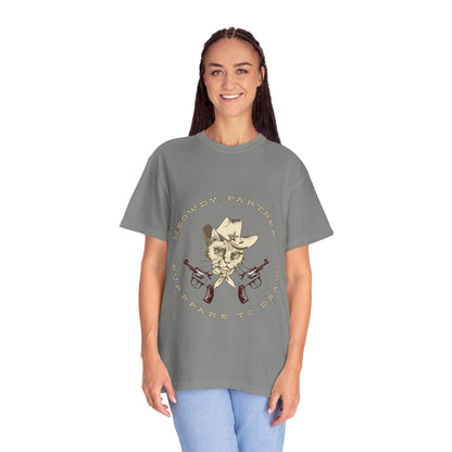 Howdy Partner! Cat Cowboy T-Shirt | Funny Western Graphic Tee