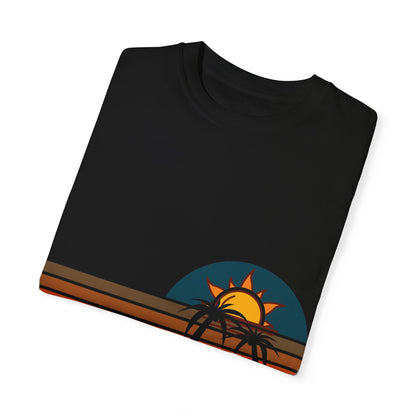 Retro Sunset Palm T-Shirt | Vintage Summer Vibes Tee