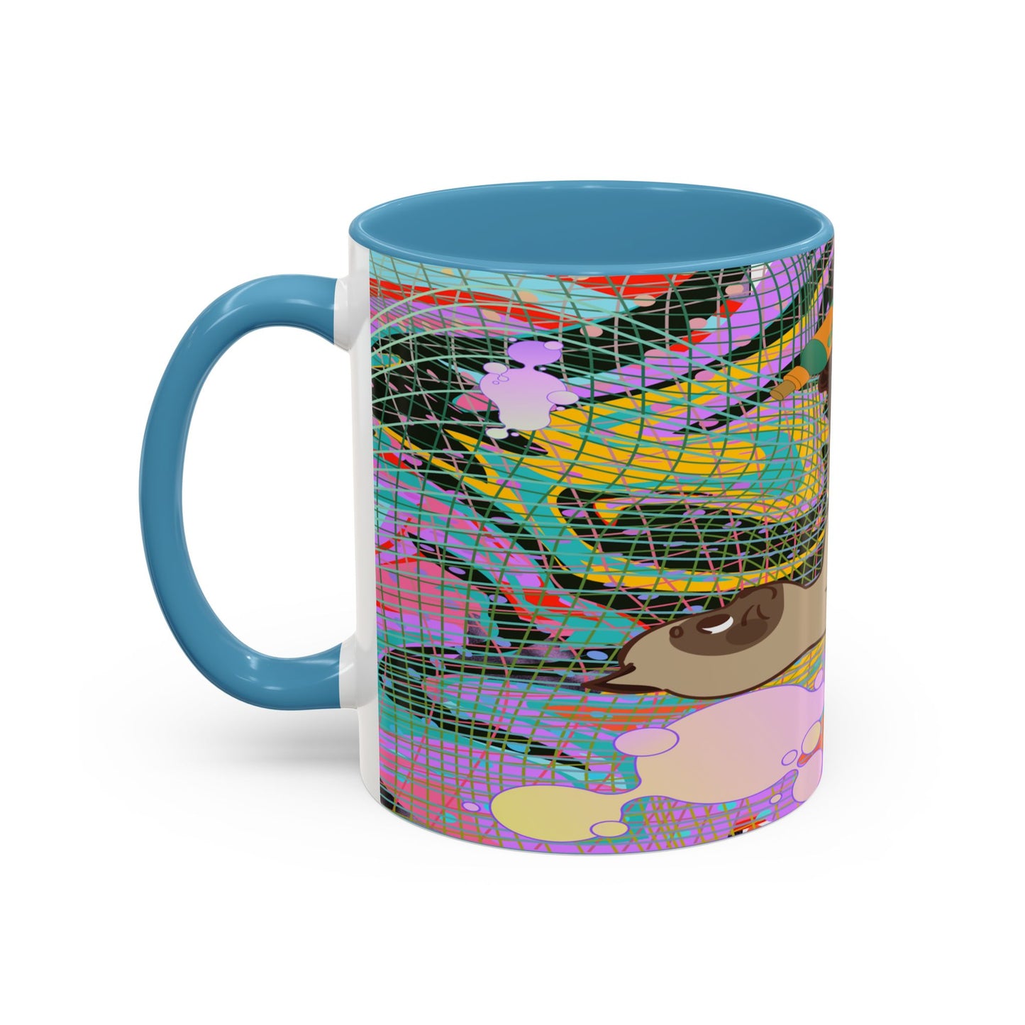 Trippy Kitty Ceramic Mug – Colorful Cat Design for a Fun & Psychedelic Vibe