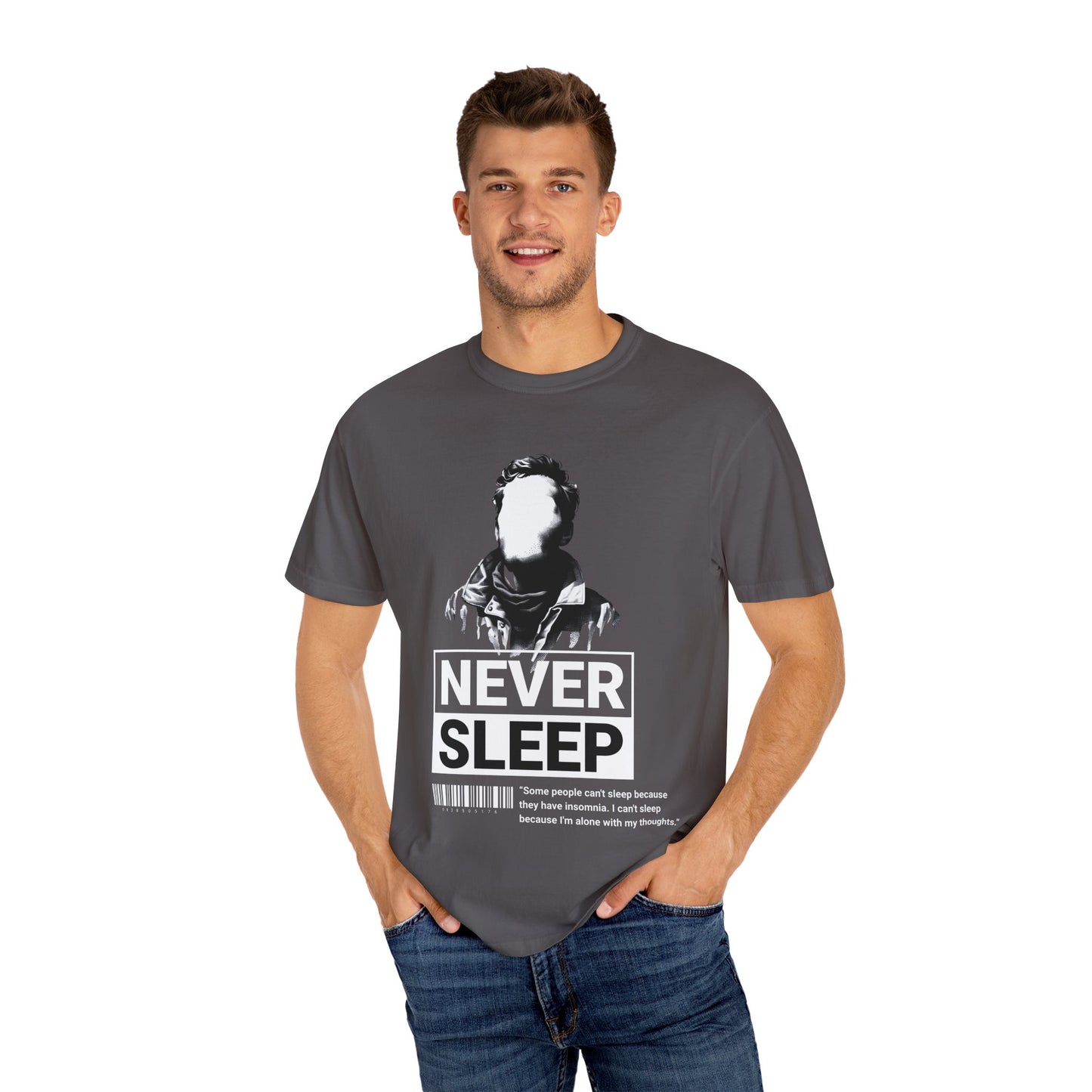 Never Sleep Insomnia T-Shirt – Funny Sleepless Night Graphic Tee for Night Owls & Insomniacs