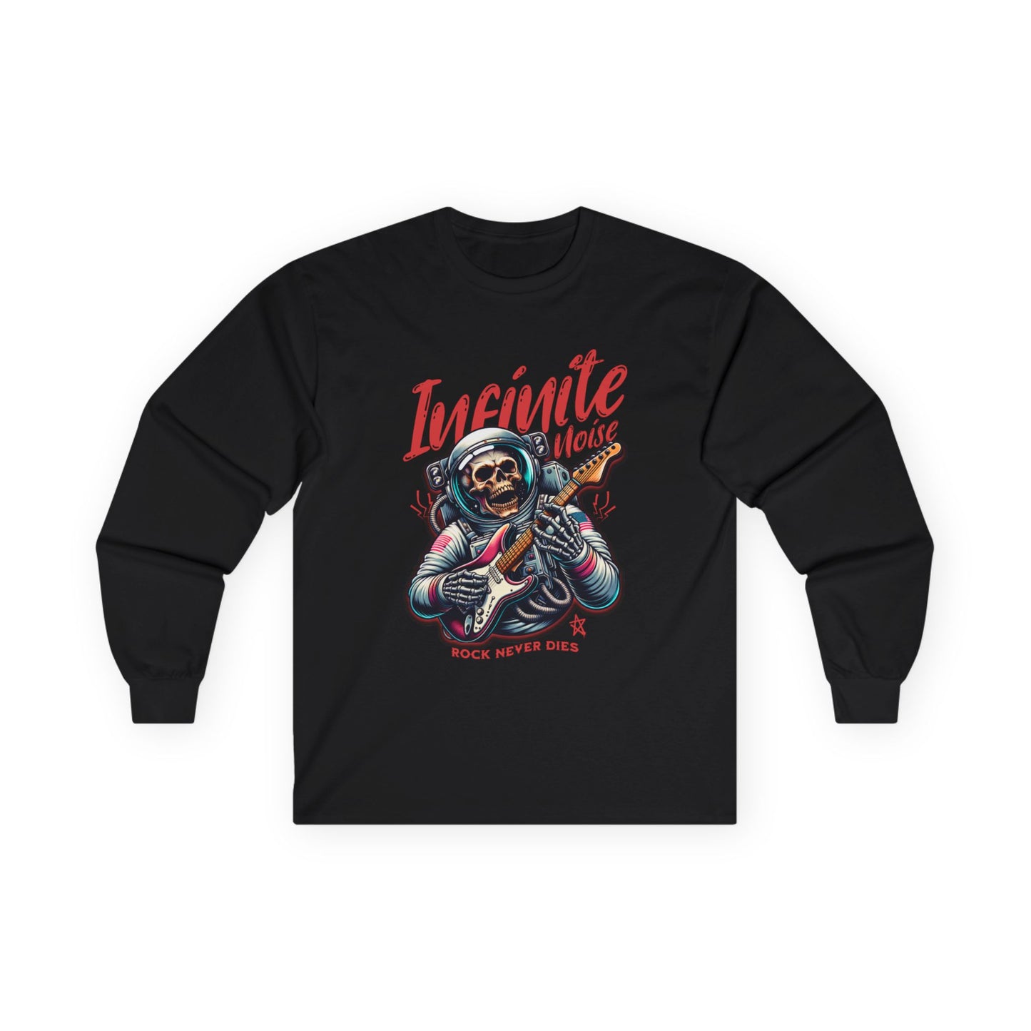 Infinite Noise Long Sleeve Shirt – Rock Never Dies Graphic Tee for Rock Music Fans