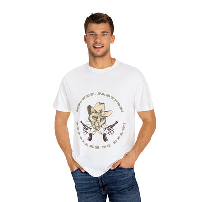 Howdy Partner! Cat Cowboy T-Shirt | Funny Western Graphic Tee