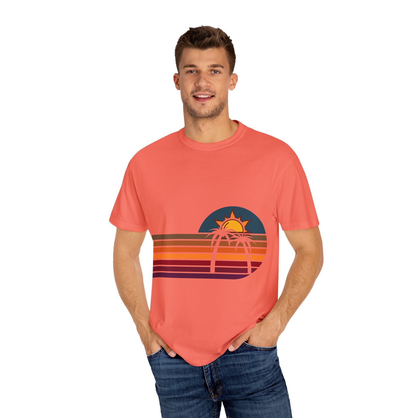 Retro Sunset Palm T-Shirt | Vintage Summer Vibes Tee